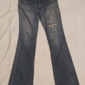 Distressed Super-low 518 Levi Boot cut Jeans